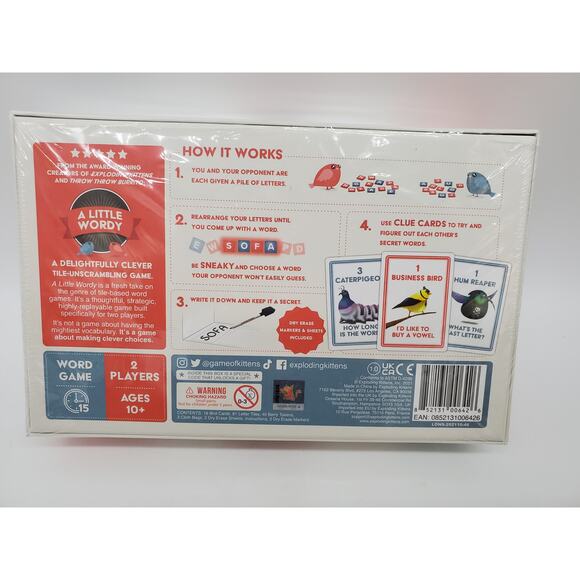 A Little Wordy Card Game - 2 Player Game - Picture 2 of 2